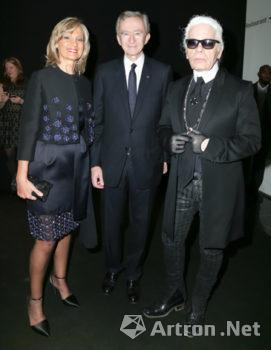 The Arnaults with Karl Lagerfeld MATTEO PRANDONI/BFA.COM